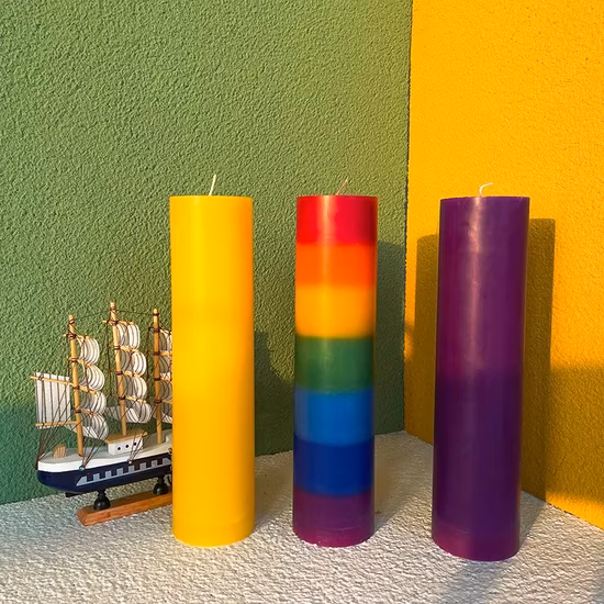 Pilar religioso de marca própria, vela de chakra de 7 camadas