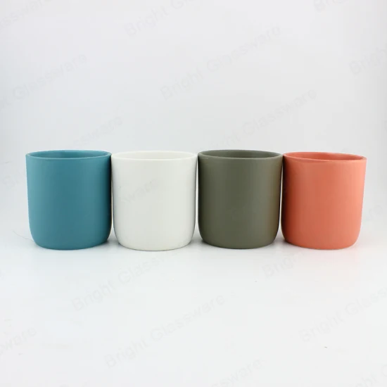 Jarra de vela de cimento de concreto vazia personalizada exclusiva, suporte redondo fosco para velas, suporte de vela de cerâmica